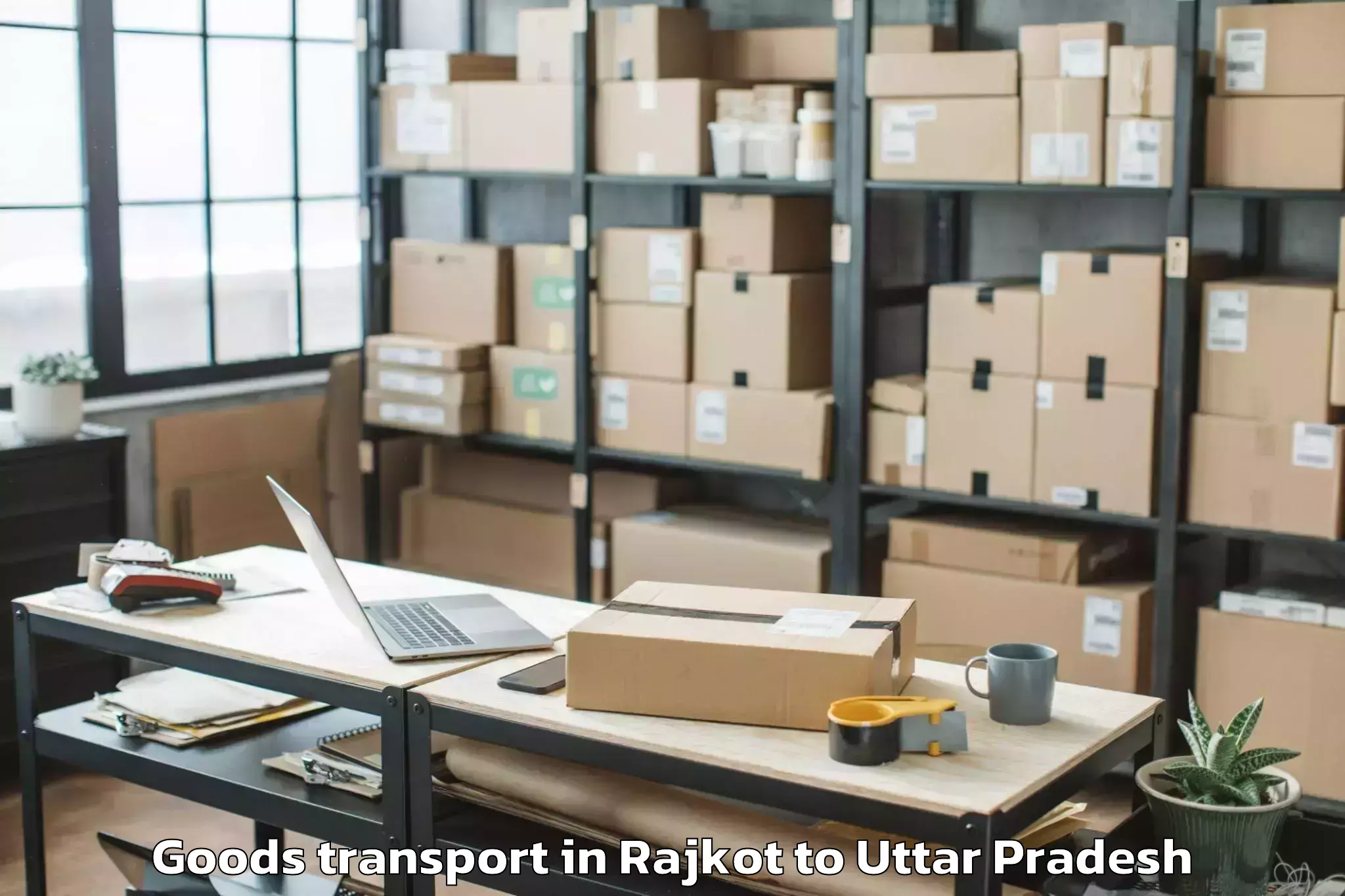 Easy Rajkot to Gopiganj Goods Transport Booking